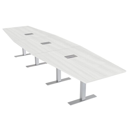 Skutchi Designs 45 in W, 165.75 in L, 29 in H, Engineered Wood Top, White HAR-HEX.IR-46x168-T-ELEC-WHCYPRESS